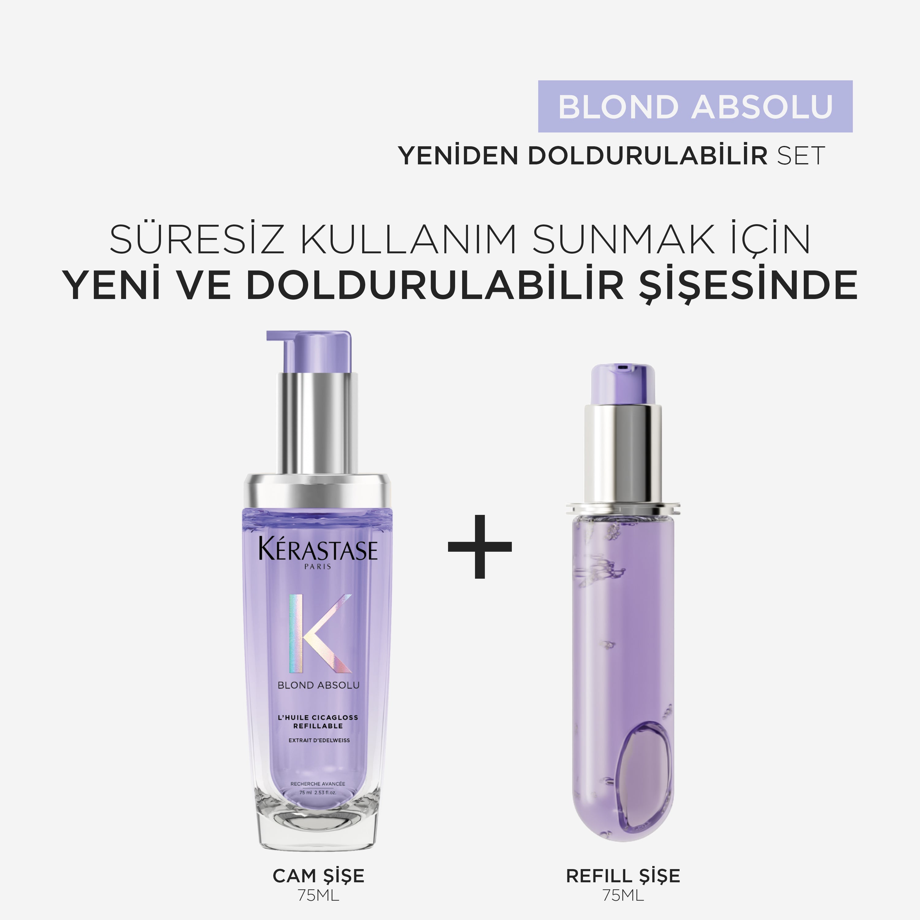 Kerastase Blond Absolu L'Huile Cicagloss Moisturizing Hair Care Oil Refill Bottle 75 Ml