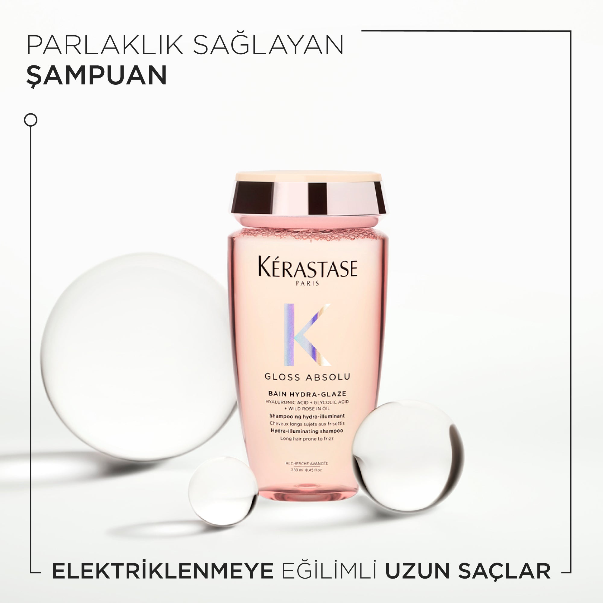 Kérastase Gloss Absolu Bain Hydra-Glaze Elektriklenmeye Eğilimli Saçlar için Parlaklık Veren Şampuan