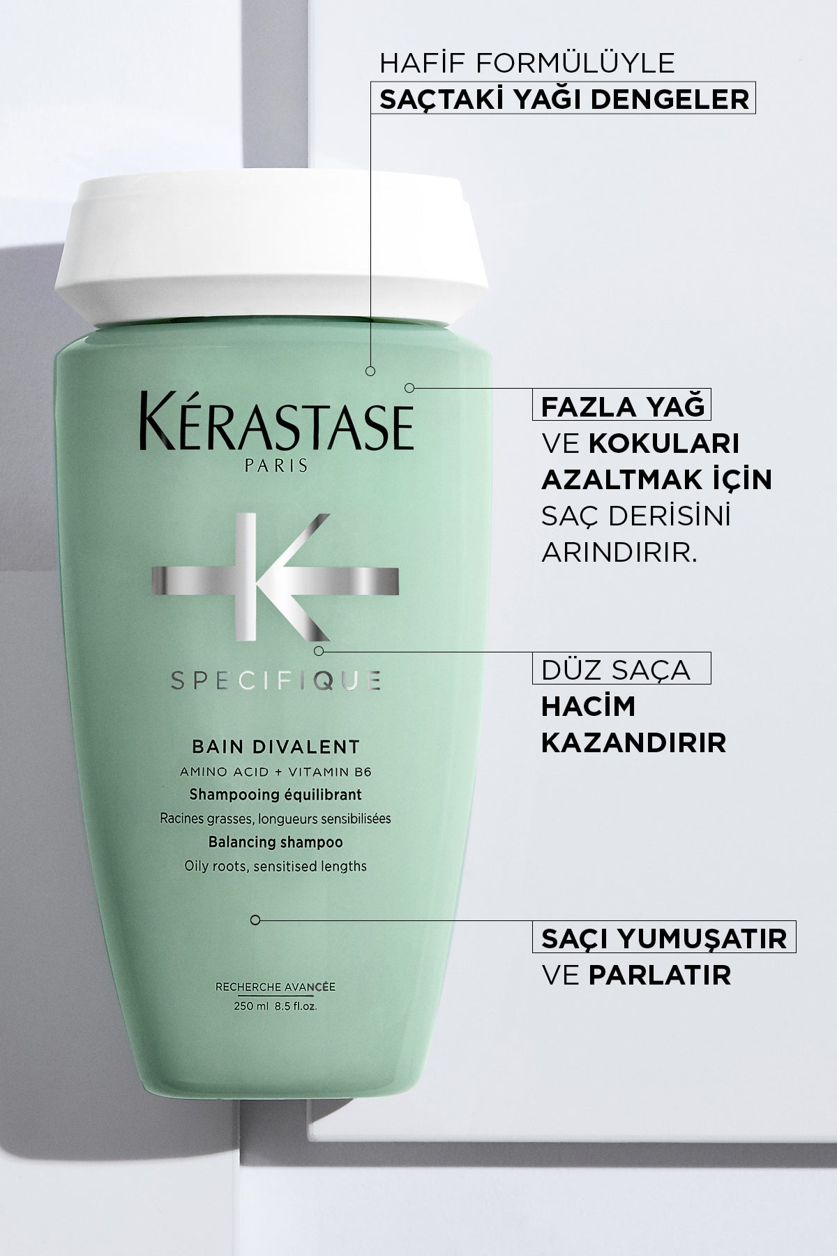 Kerastase Specifique Bain Divalent Balancing Shampoo for Oily Hair 250 ml - Bain Div