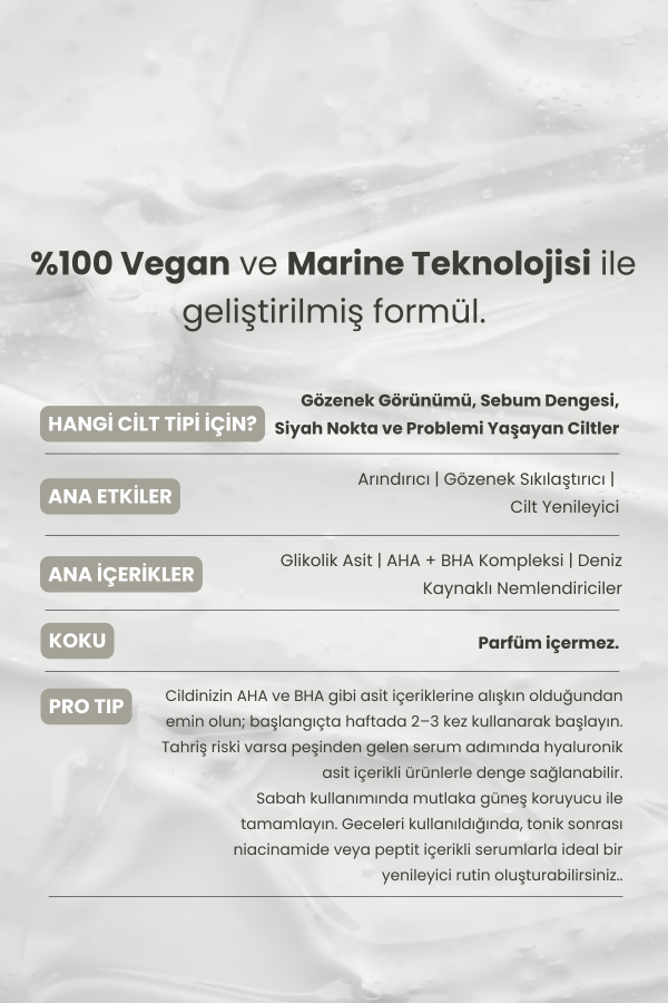 Marine Algae | AHA BHA Peeling Toner 5% Glycolic Acid 100 ml