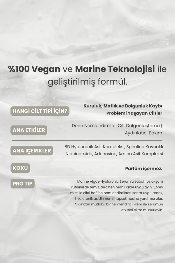 Marine Algae | 8D Hyaluronic Acid Serum for Intense Hydration 30 ml