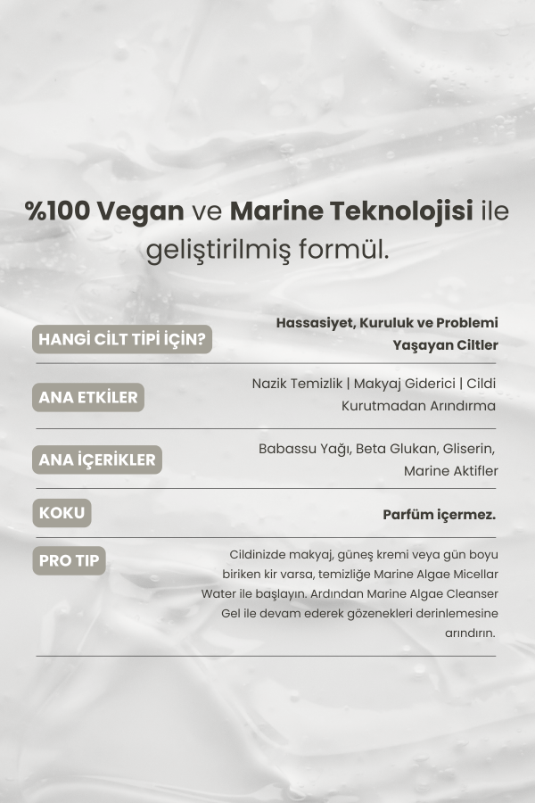 Marine Algae | Moisturizing Micellar Facial Cleansing Water Suitable for Sensitive Skin