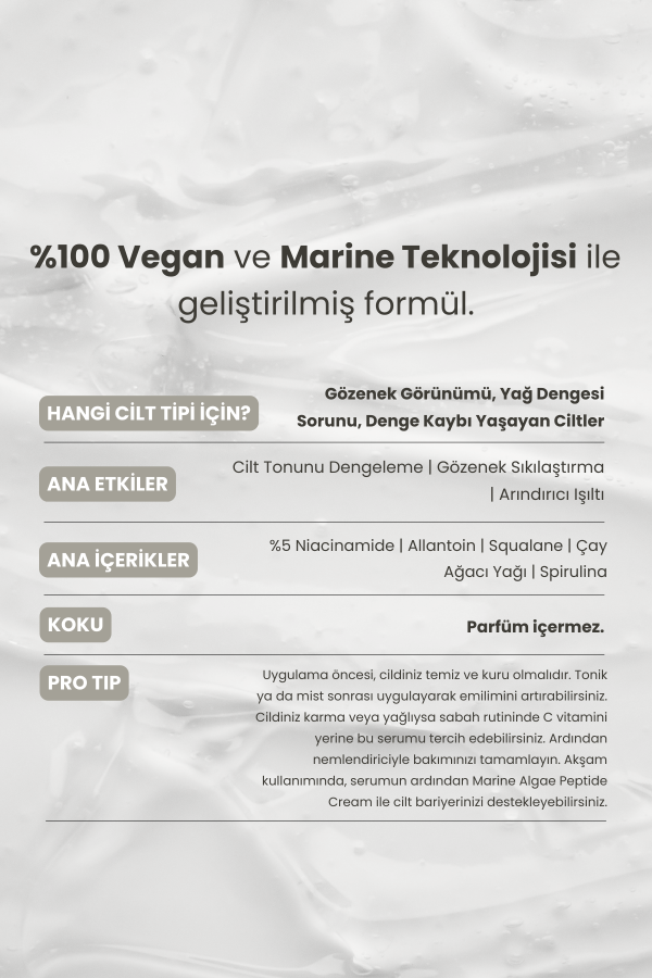 Marine Algae Niacinamide | Anti-Pore & Balancing Serum 30 ml
