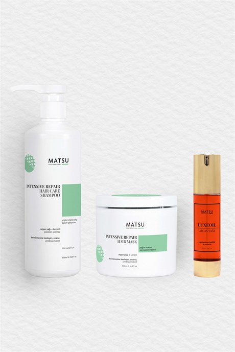 MATSU Intensive Hair Care Shampoo + Intensive Hair Mask + Luxeoil Argan Saç Bakım Yağı