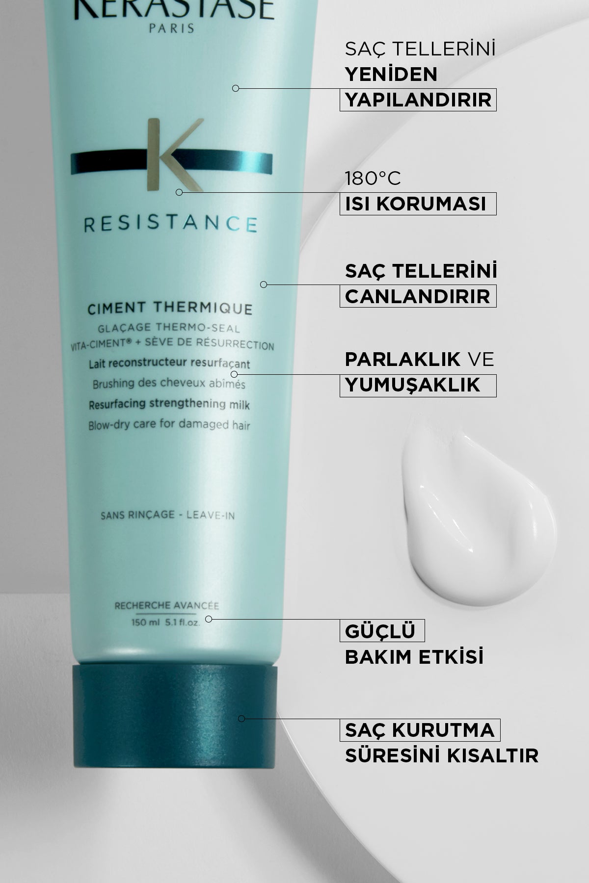 Kerastase Resistance Ciment Thermique Treatment Milk for Damaged and Weak Hair 150 ml