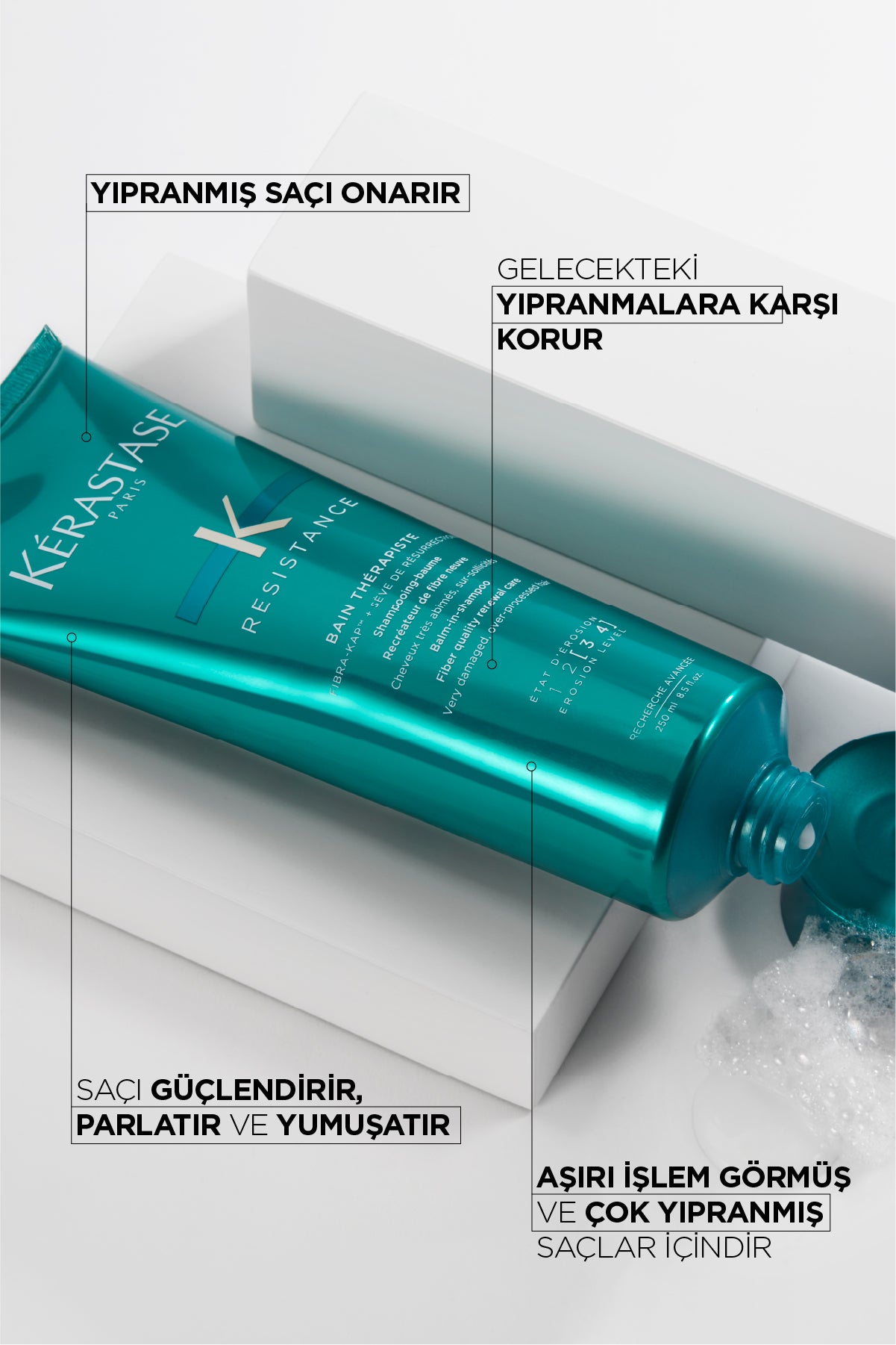 Kerastase Resistance Therapiste Shampoo for Severely Damaged and Over-processed Hair - 250 ml
