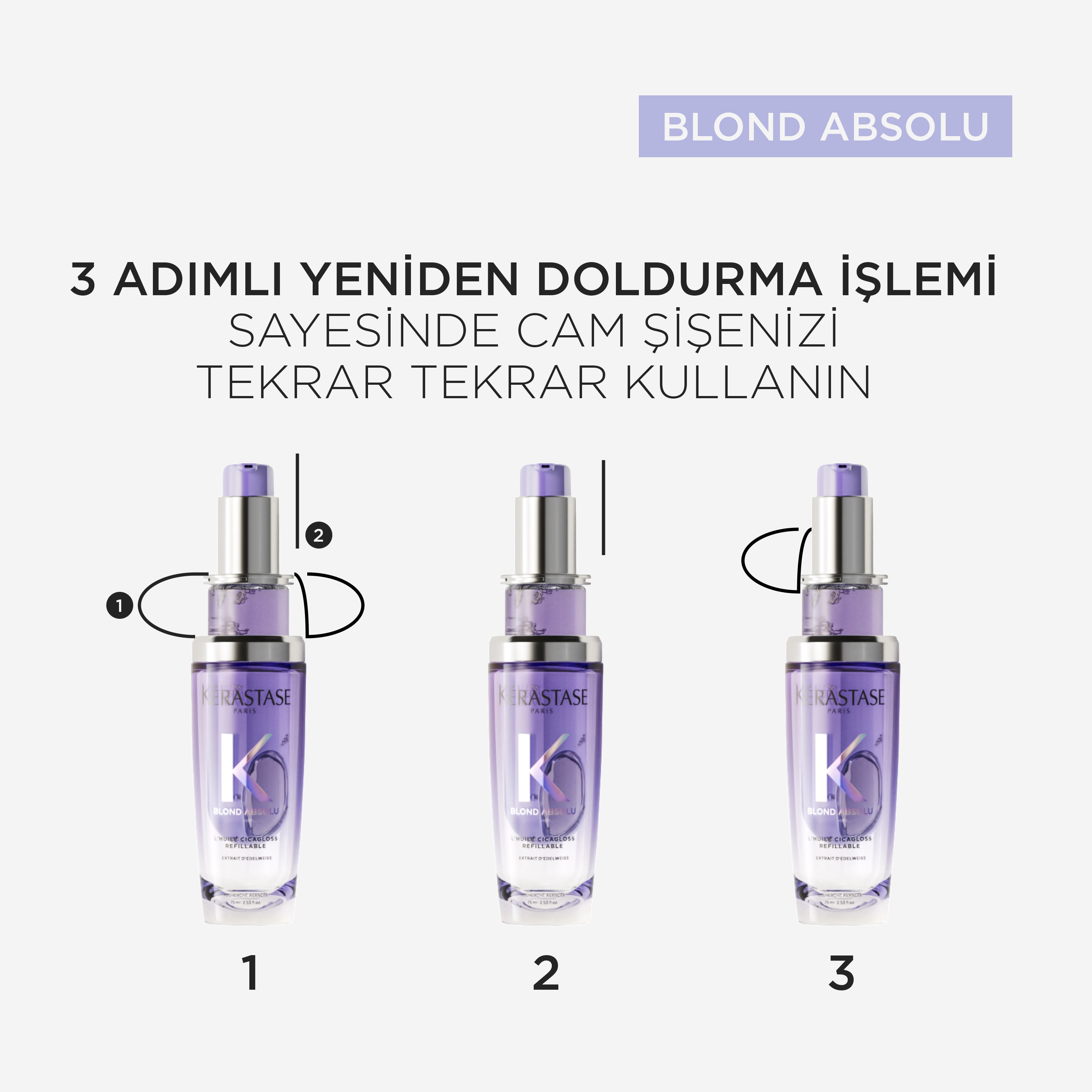 Kerastase Blond Absolu L'Huile Cicagloss Moisturizing Hair Care Oil Refill Bottle 75 Ml