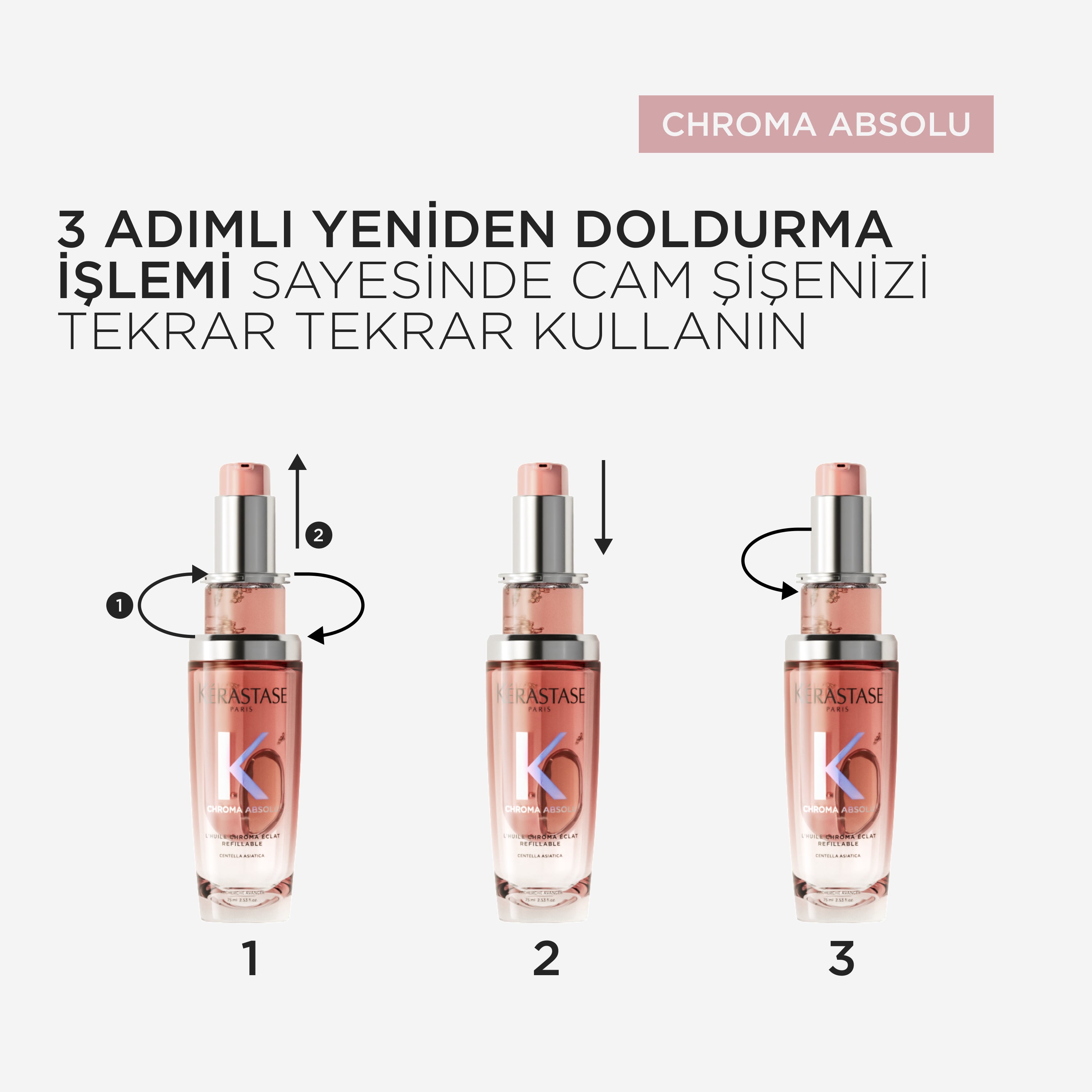 Kerastase Chroma Absolu LHuile Chroma Eclat Saç Yağı Yeniden Doldurulabilir 75 ml