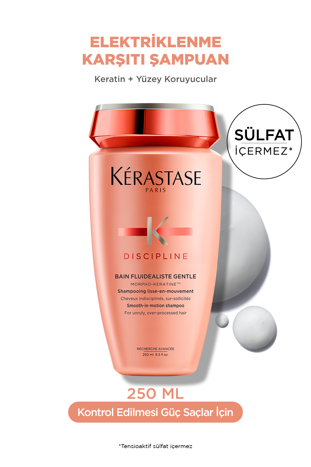 Kerastase Discipline Bain Fluidéaliste Sülfatsız Zor Şekillenen Saçlar Için Kontrol Sağlayan Elektri 3474636400195
