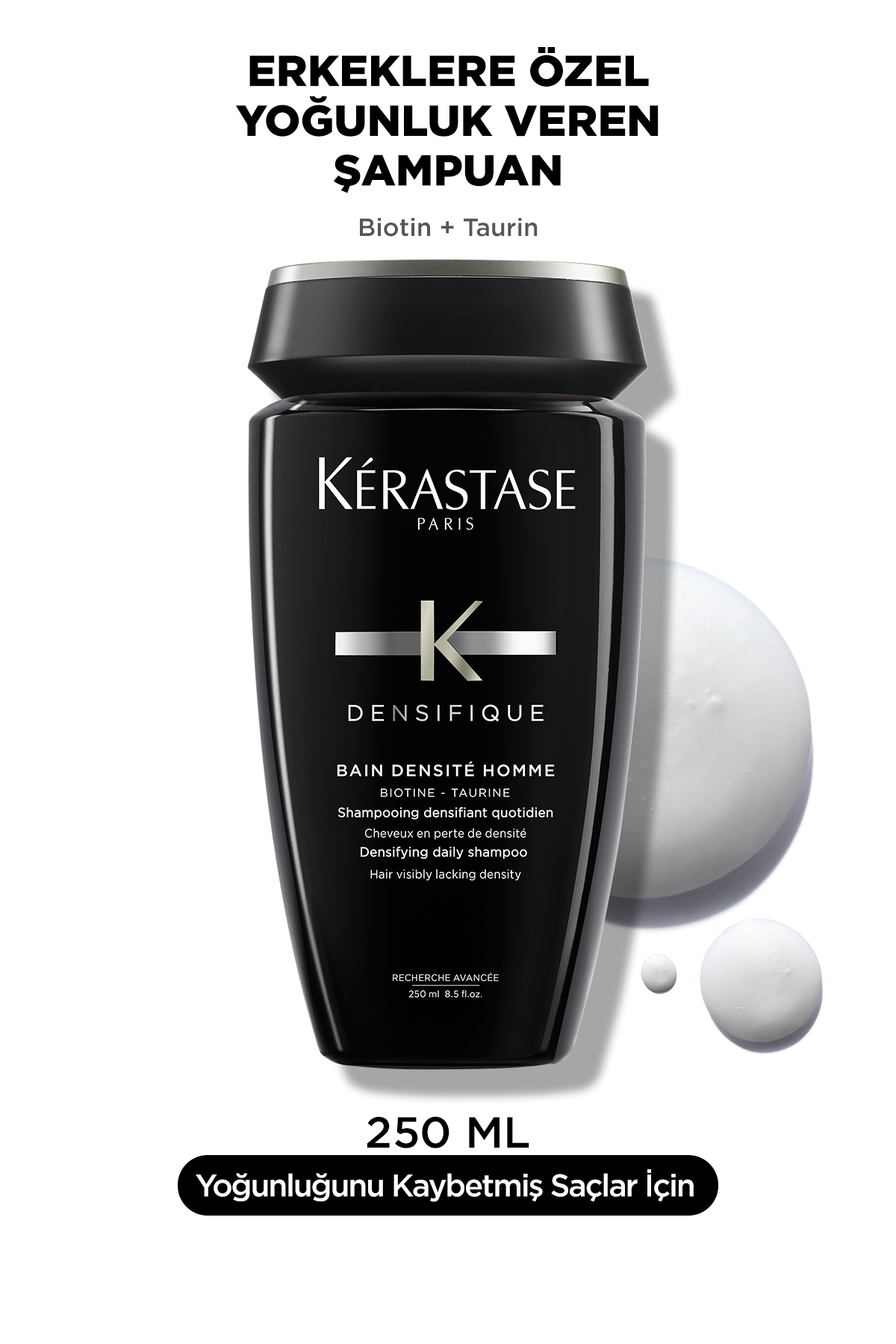 Bain Densifique Homme Erkekler İçin Yoğunluk Kazandıran Şampuan